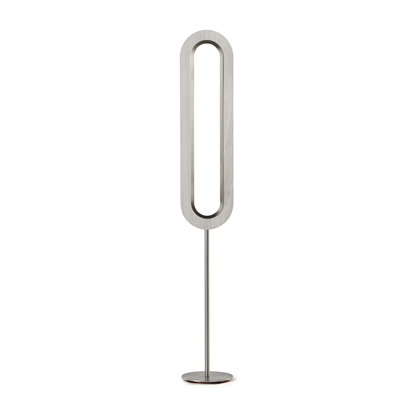 Matte Nickel Grey Lens Superoval Floor Lamp Matte Nickel LED